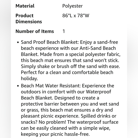 BEACH BUNDLE!! Beach Tote, 2 Towels And Sand Proof Beach Blanket - Picture 7 of 9